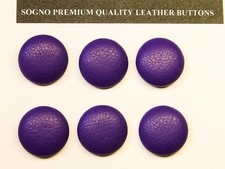 6 REPLACEMENT BUTTONS MADE IN USA FOR VINTAGE OUTFITS 21 MM SOFT PURPLE LEATHER