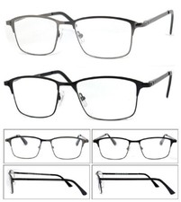 Metal Frame Rectangular Full Lens Not Bifocal Reading Glasses Spring Temples