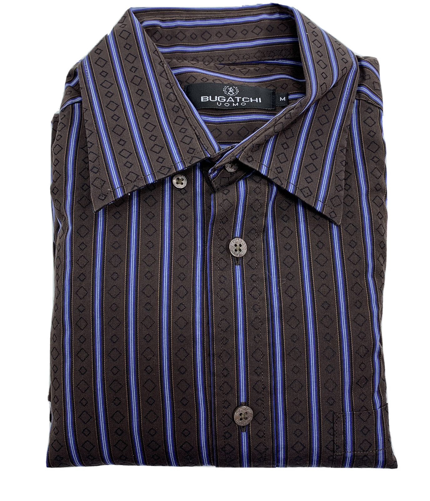 Mens Rare Pattern Bugatchi Uomo Designer Striped … - image 3