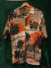 Vintage Pineapple Connection Hawaiian Camp Shirt - 100 Rayon - Men's L - EXCL 
