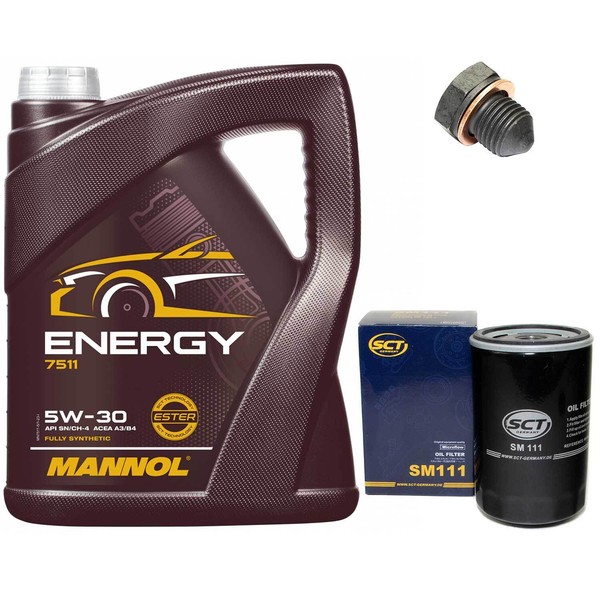 MotoröL Set 5W-30 5 Liter + ÖLfilter + ÖLablassschraube FüR Audi Seat Vw Golf-image