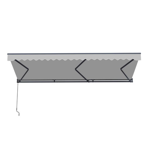 ALEKO Semi-Cassette Motorized LED Retractable 16x10 ft Patio Awning Silver Gray - 第 3/11 張圖片