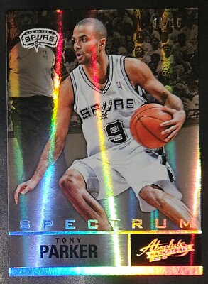 Tony Parker 2012-13 Absolute PLATINUM SPECTRUM Card #'d 09/10 JERSEY NUMBERED