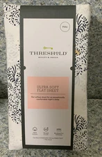 ⚡️Threshold 300 Thread Count Ultra Soft Printed Flat Sheet Paisley (Full Size)