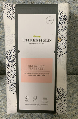  Threshold 300 Thread Count Ultra Soft Printed Flat Sheet Paisley (Full Size)