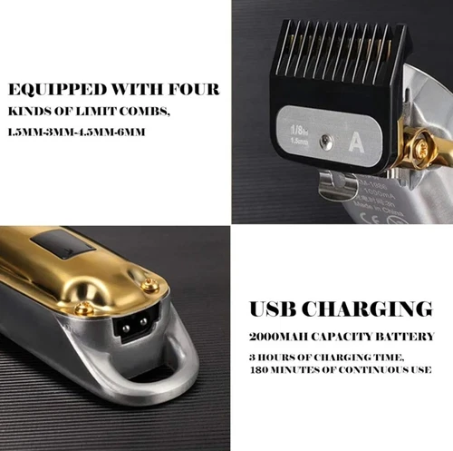 Kemei Golden Cordless Professional Hair Clippers Hair Trimmer For Men - Picture 7 of 26