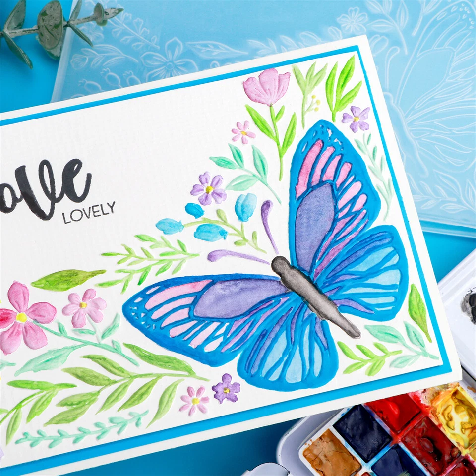 Cartelle goffratura 3D stencil foglia fiore fai da te scrapbooking goffratura artigianato - Immagine 4 di 4