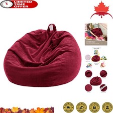 Premium Oversized Plush Bean Bag Chair Cover - Premium Corduroy - Wine Red