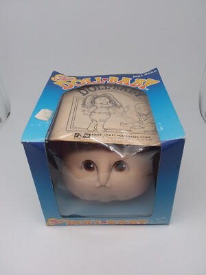 1984 Doll Heads Martha Nelson Thomas Fibre Craft Brown Lot 2 Vintage
