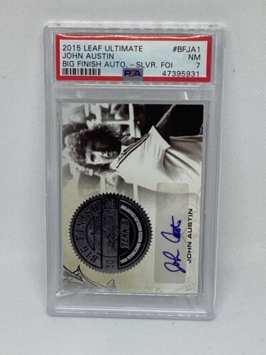 2015 Leaf Ultimate Big Finish Silver Auto /25 John Austin PSA 7