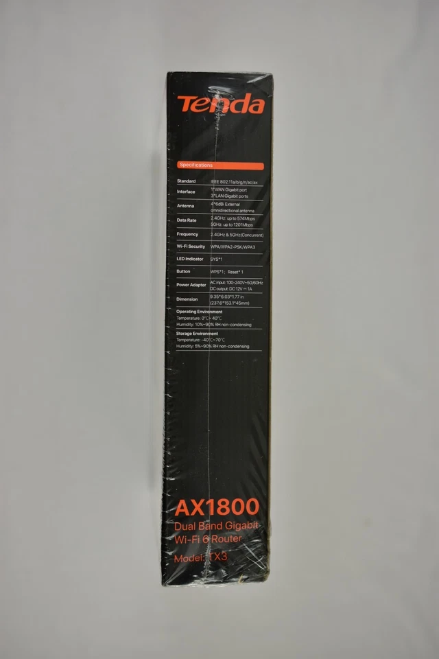 Tenda TX3 AX1800 Dual-Band Gigabit Wi-Fi 6 Router - Image 4 of 4