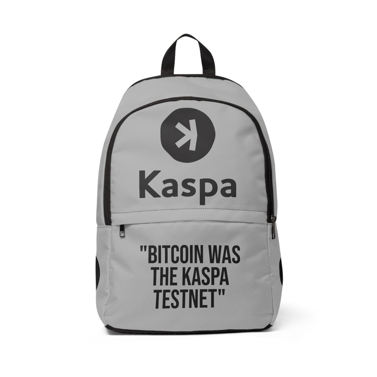 Kaspa Crypto Backpack Limited Edition Bitcoin was the Kaspa testnet light  gray