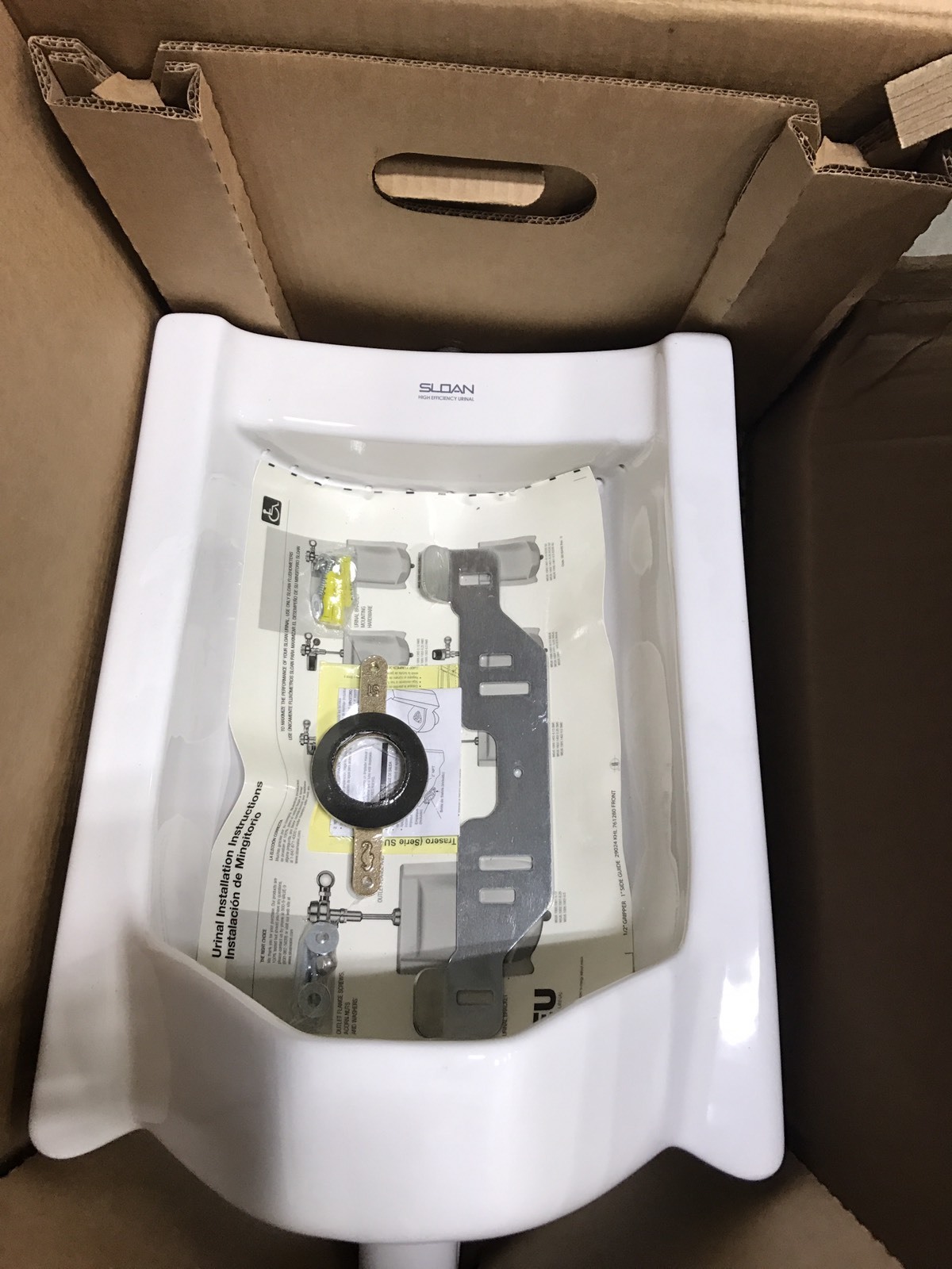 Sloan Su1009a Efficiency Dual Flush 0.125 to 0.5 GPF Urinal With Top