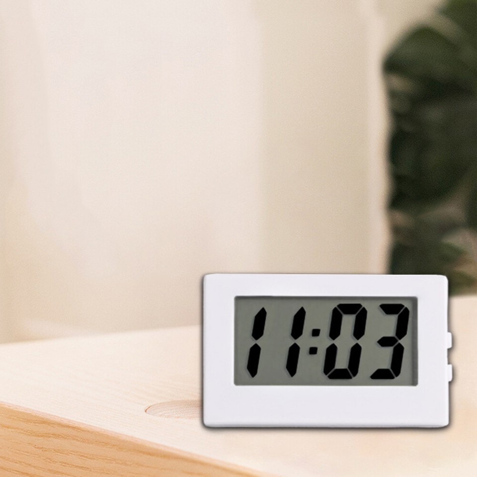 Mini LCD Digital Electronic Desktop Clocks Portable Silent Mute Table