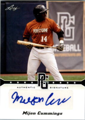 2013 Leaf Perfect Game Autographs #MC4 Mijon Cummings - NM-MT