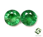 8.50 mm Certified Natural Emerald Round Cut Pair 5.87 CTS Untreated Loose Gems