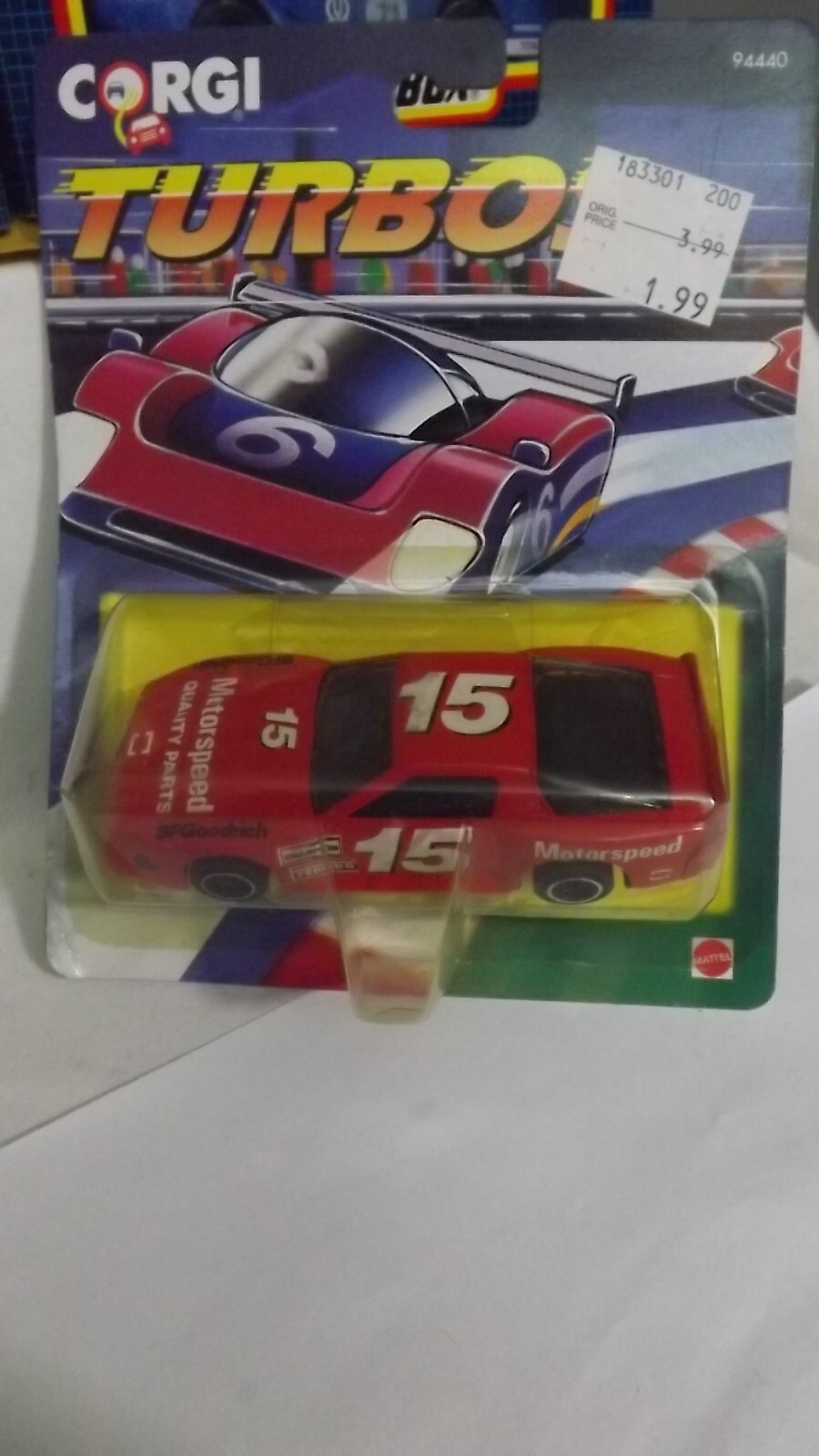 1994 Corgi Turbos Red Sports Car Motorspeed Parts 1/43 Scale New On Card