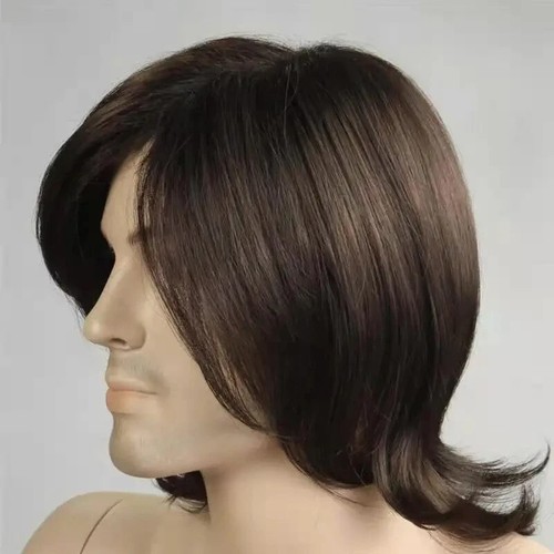Peluca de cabello sintético masculino de longitud media pelucas de cosplay rectas de fibra resistente al calor - Imagen 11 de 18