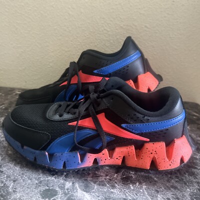 Reebok Zig Dynamica 2.0 Sneakers 4 Big Girls Black Lace Up Chunky Running