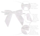 AIMUDI 50 White Satin Ribbon Twist Tie Bows 3.5" Wedding Treat Bag Cake Pop Gift — photo 3