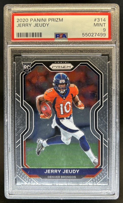 2020 Panini Prizm Jerry Jeudy RC Rookie #314 Broncos PSA 9