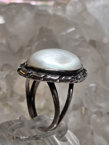 Anillo vintage Estate nativo americano madre de perlas talla 6 - Imagen 2 de 12