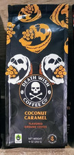 Death Wish Coffee - Coconut Carmel Flavored Ground Coffee 9 Ounce exp 04/2026