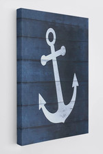Boat Navy Blue Wall Art Canvas Farmhouse Navigation Theme 11X14 Inch Prints Dec