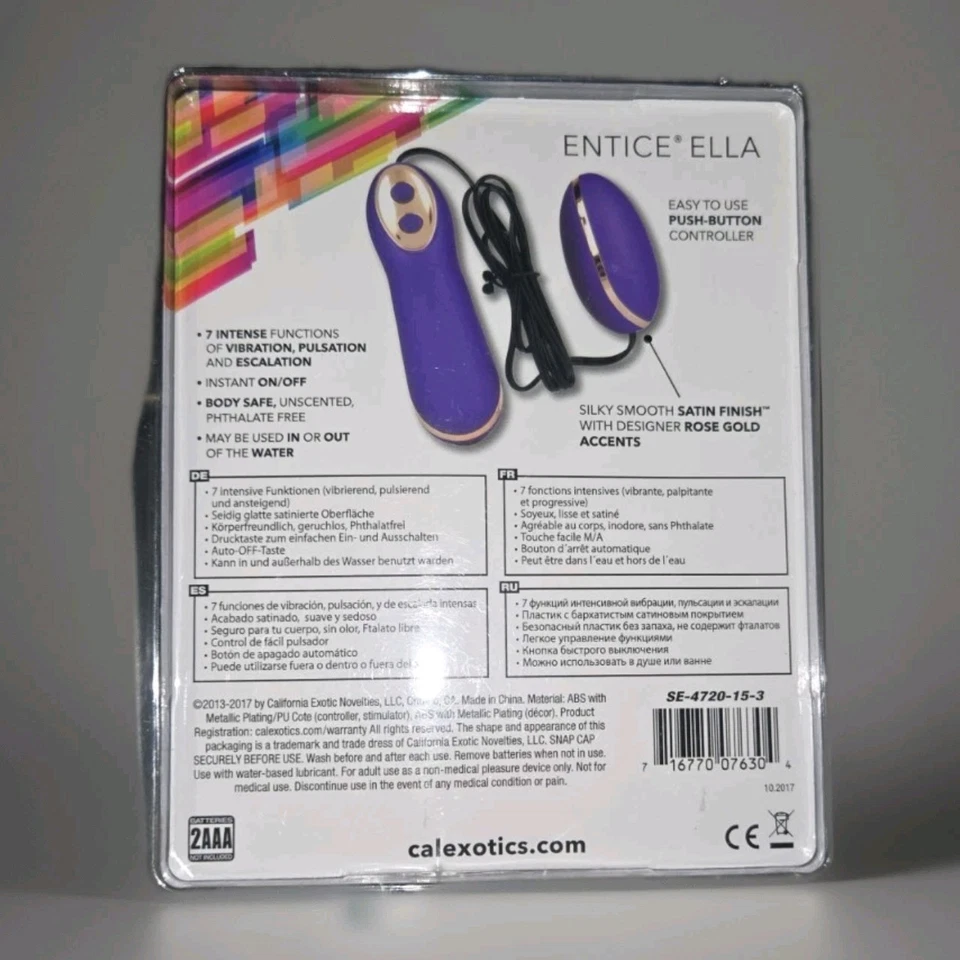 Bala de control remoto Entice Ella impermeable, púrpura Foto 2 de 2