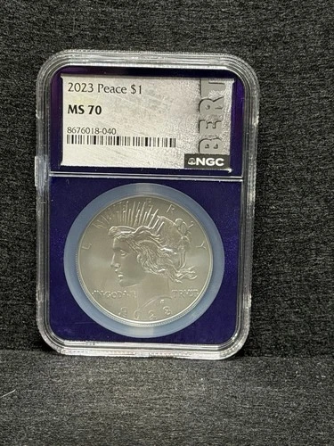 2023 Peace Dollar NGC MS70 First Releases Blast White GEM BU Purple Core