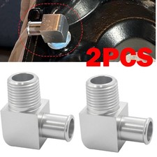 90 Deg Heater Hose Fitting 12 Npt To 58 Hose Barb Chrome Billet Aluminum 2x