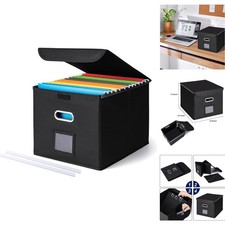 Collapsible File Organizer Box with Lid Large Hanging Folder Storage with Handle