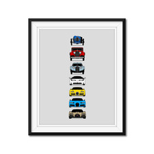 Bugatti Generations Poster Print Art History Evolution