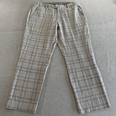 Todd Snyder Footjoy Pants Mens Large Gray Seersucker Plaid Elastic Stretch Golf