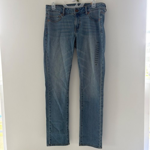American Eagle NWT Skinny Jeans Low Rise Stretch Denim Blue Light Wash Size 10