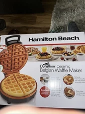 NEW HAMILTON BEACH BELGIAN WAFFLES MAKER EASY TO USE & CLEAN COMPACT STORAGE