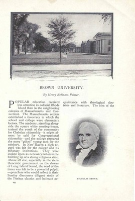 1899 Antique Magazine Article, Brown University. Providence, Rhode Island
