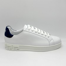 Versace Mens Leather Sneakers / Shoes White Blue Size EU 41 US 8 Excellent