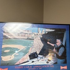 Chicago Cubs 1989 Harry Caray Appreciation Day Vintage Baseball Poster