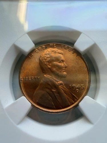 1945-D Lincoln Wheat Cent BU NGC MS 66 RB