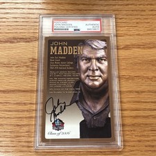 John Madden PSA DNA Signed Hall of Fame Bust Postcard Autograph Auto Oak Raiders