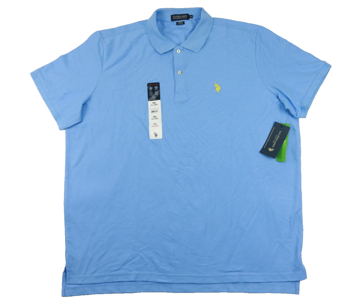 U.S. Polo Assn. Performance Pique Polo Shirt Size 3XL XXXL Blue