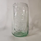 Vintage Coca-Cola Coke Can Shaped 5" Green Clear Glass 12oz Drinking Glass