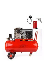 Compressore ad aria da 100 litri 1500W elettrico 3 Hp 8 Bar incluso KIT