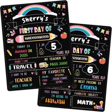 11x14 Inch Double Sided First Last Day Of School Chalkboard Sign Photo Prop