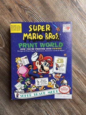 Super Mario Bros Print World IBM Tandy 3.5 5.25 Disks Box Nintendo 1991 BOX ONLY