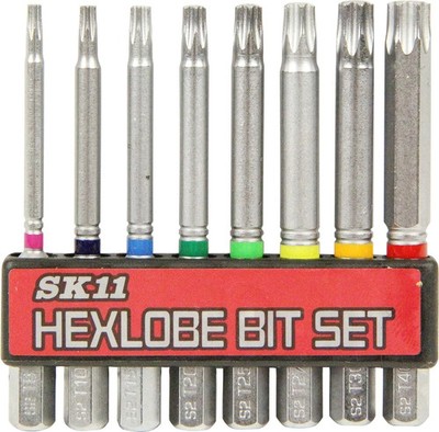 SK11 Hex Shaft Torx Screw Bit 8 Set BS-22N screw Brushed JPN