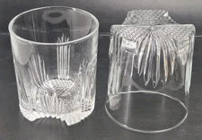 Bormioli Rocco Selecta Cut Crystal Rock Whiskey Scotch Glasses Lot Of 2 Italian