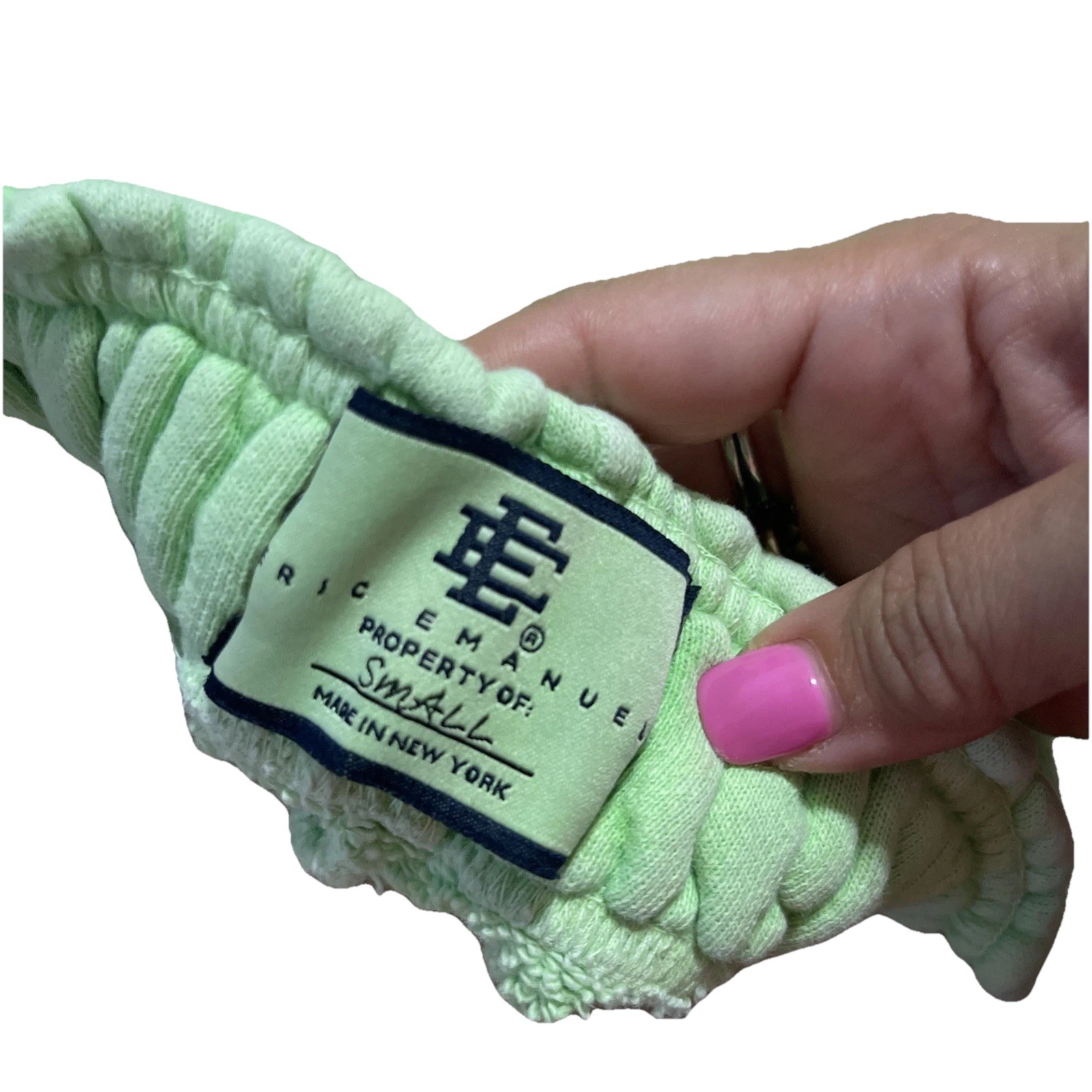 MENS ERIC EMANUEL EE BASIC SWEAT SHORTS Lime Gree… - image 3