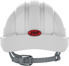 JSP EVO2 Safety Helmet Vented Mid Peak Comfort Hard Hat with Slip Ratchet White